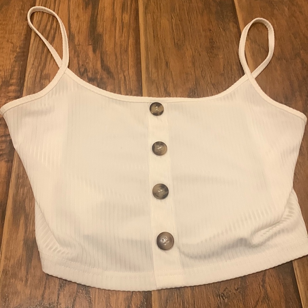 SHEIN White Buttoned Tank Top